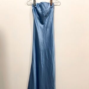 Audrey 3+1 Satin Maxi Dress in Sky Blue